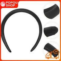 POPOUSHOP ผู้หญิงที่คาดผมผ้าซาตินกว้าง Nonslip หัวธรรมดา Hairband DIY อุปกรณ์เสริมผม