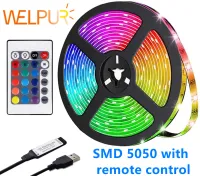 LED strip RGB with 24-key remote control SMD 5050 color variable TV background light USB power supply 30led/mDc5V flexible strip 1M 2M 3M 4M 5M