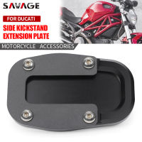 รองเท้าขาตั้งด้านข้าง CNC ที่รองเท้าปั่นจักรยานต่อเท้าแบนสำหรับ DUCATI MONSTER 659 696 795 796 797 821 1200 1200S 1200R Scrambler คลาสสิกไฮเปอร์โมตาร์ด821 SP Multistrada 1200อุปกรณ์มอเตอร์ไซค์