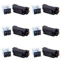 6X 12V DC Coil Power Relay DPDT LY2NJ HH62P-L JQX-13F 10A with PTF08A Socket Base