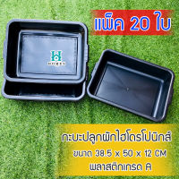 กระบะปลูกผักไฮโดรโปนิกส์ ( 20 ใบ) กระบะพลาสติกสีดำ กระบะเพาะเมล็ด  กระบะทรายแมว กะบะดำ กระบะใส่ของ ใส่น้ำได้