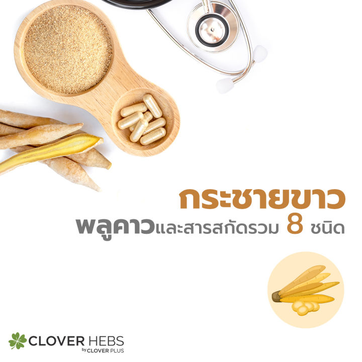 clover-hebs-by-clover-plus-โคลเวอร์เฮิร์บ-อาหารเสริม-สมุนไพร-สารสกัดจากกระชายขาว-พลูคาว-โสม-กระเทียม-ช่วยดูแลสุขภาพ-30-แคปซูล-อาหารเสริม