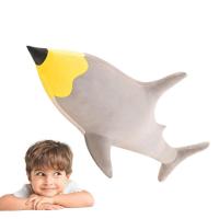 Shark Plush Skin-friendly Hugging Pillow Shark and Pen Shape 23in Shark Plush Toy Soft and Comfortable Creative Hugging Pillow for Chair Sofa Bed Table reliable