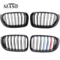 2pcs ABS Glossy Black Car Front Kidney Grille Dual Slat Grille for BMW X3 F25 X4 F26 Facelift  2014 2015 2016 2017