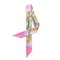 ❉ Fashion bag scarf high-end love printing tied wrap bag handle silk scarf small ribbon decoration scarf bag belt lady scarf JK07