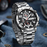 Men Watches Big Dial Waterproof Stainless Steel with Luminous handsDate Sport Chronograph Watches Relogio Masculino