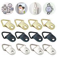 100Pcs Picture Hangers Golden Brass Triangle Photo Picture Frame Wall Mount Hanger Hook Hanging Ring Iron with screws