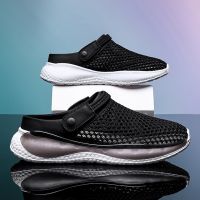 Sandals and slippers summer Baotou half drag mens shoes no heel lazy man cave beach sports anti-slip deodorant outerwear sandals