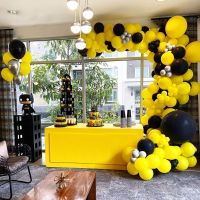 New Yellow Black Balloons Arch Kit Metal Color Latex Garland Balloons  Kids Baby Shower Supplies Backdrop Wedding Party Decor Balloons