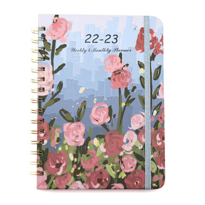 2023 Notebook Planner Diary Flower Notepads Coil Dates Reminder A5 Schedule Book Lazada.co.th