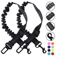 Retractable Pet Car Seat Belt Cushioning Elastic Dog Safety Seat Belt Reflective Safe Rope Adjustable for Small Large Dogs Stuff Collars