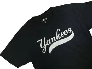 MLB New York Yankees T-Shirt (TailSweep) Rubberized Vinyl Print tshirt  Design Shirt Tees Good Quality T-Shirt Sale shirt for Men and Women (Black)