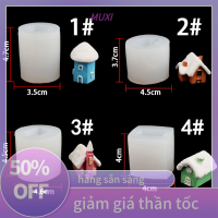 ?【HOT SALE】MUXI แม่พิมพ์ซิลิโคนซิลิโคนทำเทียนหอมสำหรับตกแต่งเค้กบ้านหลังเล็กๆแบบสามมิติ