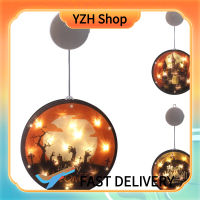 ร้าน YZH การตกแต่งฮาโลวีนไฟฮาโลวีนไฟ LED น่ากลัวด้วยตะขอกาวสำหรับเครื่องตกแต่งหน้าต่างฮาโลวีน