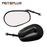 For Harley 883 Universal Motorcycle Rearview Mirror Aluminum Alloy Motorbike Left and Right Glass Mirrors Black Chrome Mirrors