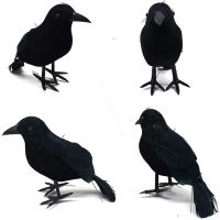 ฮาโลวีนจำลองอีกาสยองขวัญ Dead Party ตกแต่งบ้าน Black Bird Trick หรือ Treat Day Happy Halloween Party Props Favor