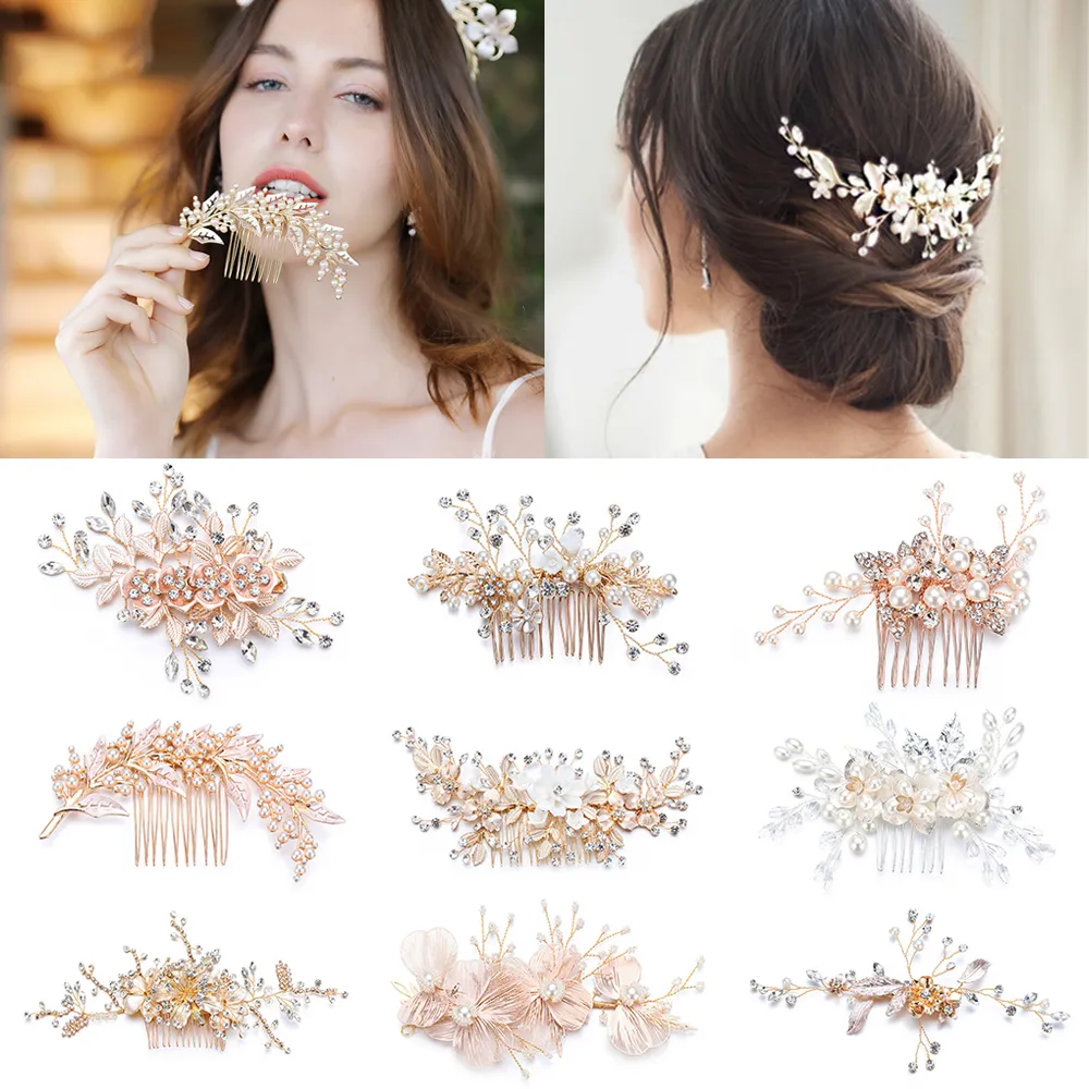 Vintage Bridal Hair Comb Wedding Party Flower Crystal Rhinestone Bride Hair  Clips Hair Accessories for Women Headpiece Jewelry Gift | Lazada Singapore