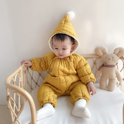Baby Rompers Clothes With Hat Autumn Long Sleeve Newborn Infant Boys Girls Jumpsuits Winter Outerwear Baby Playsuits Overalls