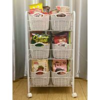 [COD] Snack net red ins style dormitory storage box living room home bedroom basket trolley pull