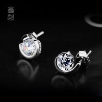 [COD] diamond stud earrings female simple all-match student fresh version zircon