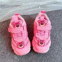 Kids Sneakers 2021 Autumn Girls Fashion Casual Sports Running Trainers Cute Cartoon Bear Breathable Soft Sole Baby Socks Shoes