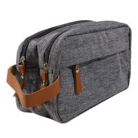 【cw】2022 New Casual Canvas Cosmetic Bag With Leather Handle Travel Men Wash Shaving Women Toiletry Storage Waterproof Organizer Bag