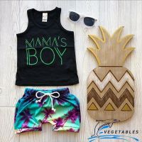 COD SDFGERTYTRRT ZHY-Newborn Baby Boys MAMA´S BOY Tank Top T-shirt Shorts Clothes Outfits Beachwear