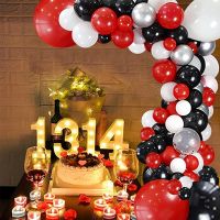 102Pcs Red Black Balloons Garland Arch Kit White Silver Confetti Ballon Kids Baby Shower Birthday Party Graduation Globos Decor