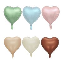 5/10Pcs 18inch Cream Heat Foil Balloons Sage Green Baby Pink Blue Brown Heart Helium Globos for Birthday Baby Shower Party Decor Artificial Flowers  P