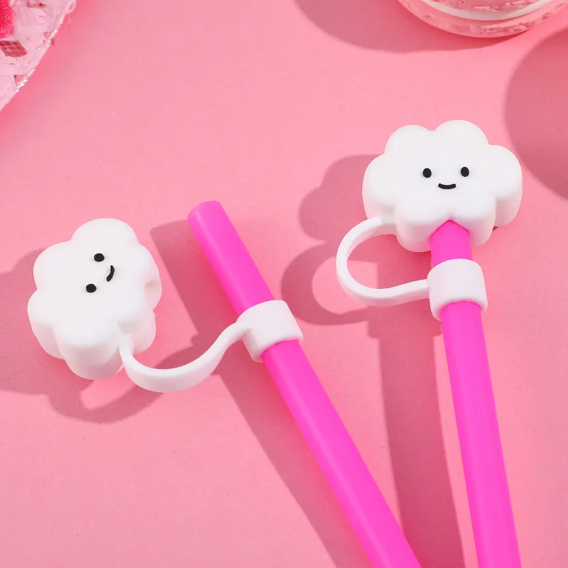 2 Pcs Silicone Straw Tips Covers, Food Grade Drinking Straw Tips Lids,  Reusable Cloud Shape Silicone Straw Plugs, Cloud Shape Straw Protectors 