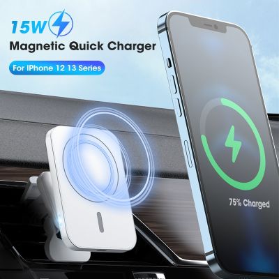 15W Magnetic Wireless Car Charger Mount for IPhone 13mini 13 Pro Max 12 11 Xr Xs Fast Charging Wireless Charger Car Phone Holder Car Chargers