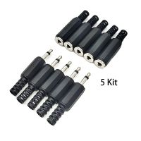 5 Kit 3.5mm male headphone repair headphone audio plug female jack connector single dual channel/stereo connector headphone jack Electrical Connectors