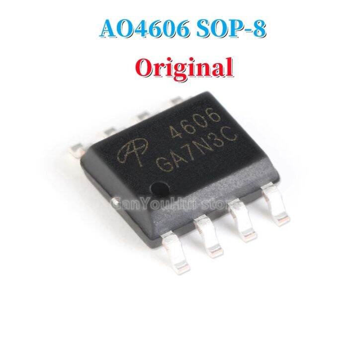 10pcs Original AO4606 SOP-8 4606 SOP8 SMD N+P Dual Channel 30V/-30V, 6A ...