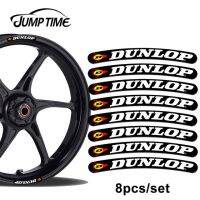 Jump Time X1.3cm 13ซม. 8ชิ้นสำหรับ Dunlop สติ๊กเกอร์ขอบล้อชุดลายเส้นล้อมอเตอร์ไซค์สติ๊กเกอร์ติดรถยนต์กาวแบน