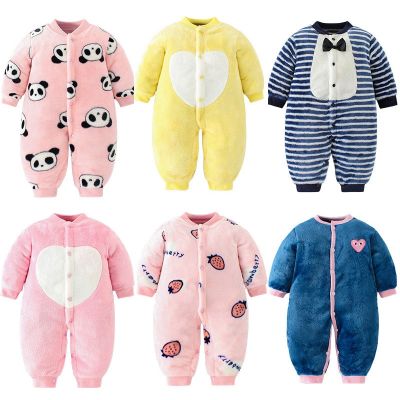 Newborn Baby Spring Winter Clothes Infant Jacket for Girls Jumpsuit for Boys Soft Flannel Bebe Romper Baby Clothes 0-18 Month