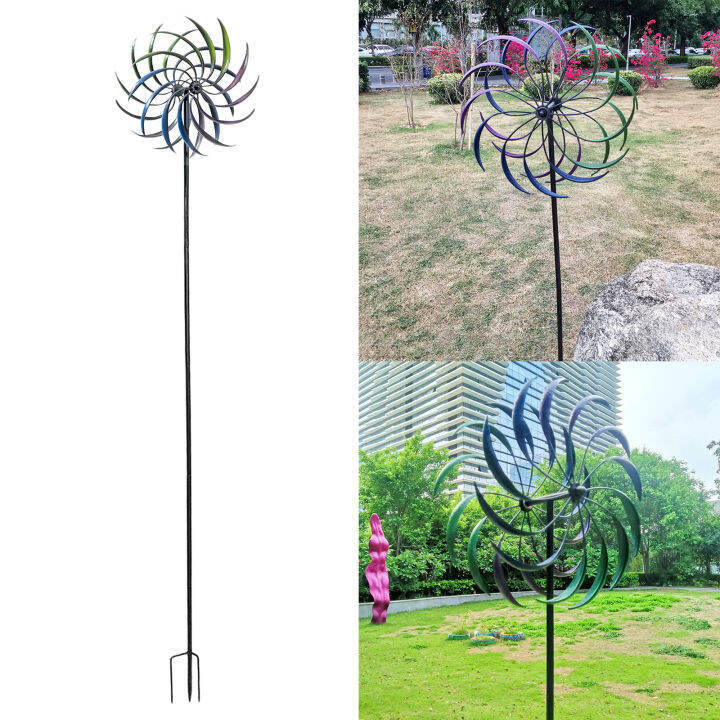 lazaralife-garden-wind-spinner-ใบไม้วิลโลว์องศา-dual-ทิศทางหมุนสนามหญ้าระย้าตกแต่งโลหะ-yard-กังหันสวนหลังบ้านเครื่องประดับ