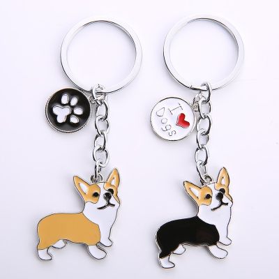 NEW Cute Welsh Corgi Dog Key Chain For Women Handbag Pendant Keychain Key Ring Man Car Key Holder Charm Jewelry I LOVE DOG GIFTS Key Chains