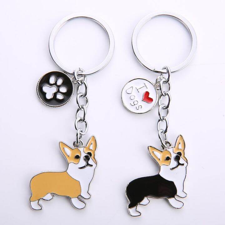 new-cute-welsh-corgi-dog-key-chain-for-women-handbag-pendant-keychain-key-ring-man-car-key-holder-charm-jewelry-i-love-dog-gifts-key-chains