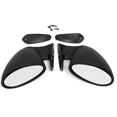 California Style Left &amp; Right Car Classic Retro Door Wing Side Mirror Rearview Vintage Matte Universal Black