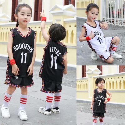 City Version NBA Brooklyn Nets No.11 Irving No.7 Durant Jersey Kids Basketball Clothing Suits