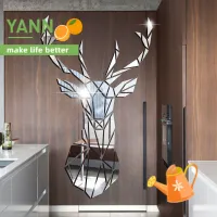 Yann สติกเกอร์กระจก ลายหัวกวาง 3D มีกาวในตัว หลายขนาด สไตล์โมเดิร์น สําหรับติดตกแต่งผนังบ้าน ห้องนั่งเล่น DIY