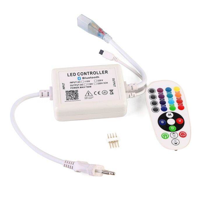 ปลั๊ก-rgb-10มม-4pin-5050ไฟ-led-strip-dimmable-รีโมทบลูทูธไร้สาย-app-220v-720w-dimmer-ตัวควบคุมไฟ-led-24คีย์