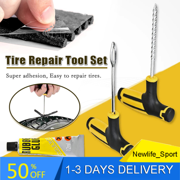 Tubeless Tire Repair Kit Puncture Plug Repair Tools for Car Motorcycle