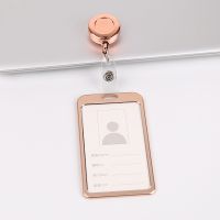 【CW】 Aluminum Alloy Company Employees Name Tag Office Staff ID Card Entrance Pass Credentials Badges Holder with Badge Reel