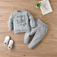 Baby Clothes Set Grey Sets For Babies Chic Letter Print Outfits 2Pcs DAD+MOM Me Suits 0-2Y GirlsBoys SpringFall Set Milamiya