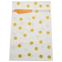 50 Pcs Candy Cookies Plastic Drawstring Gift Bags Gold Dot Treat Bags for Birthday Party Snack Wrapping Wedding Gift Party Favor