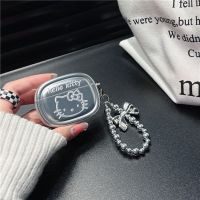 Hello Kitty Sanrio Lovely Anime Cover Airpods 1 2 3 Silver Metal Girl Bracelet Keychain Airpods Pro 2 Headset Cases Accessories