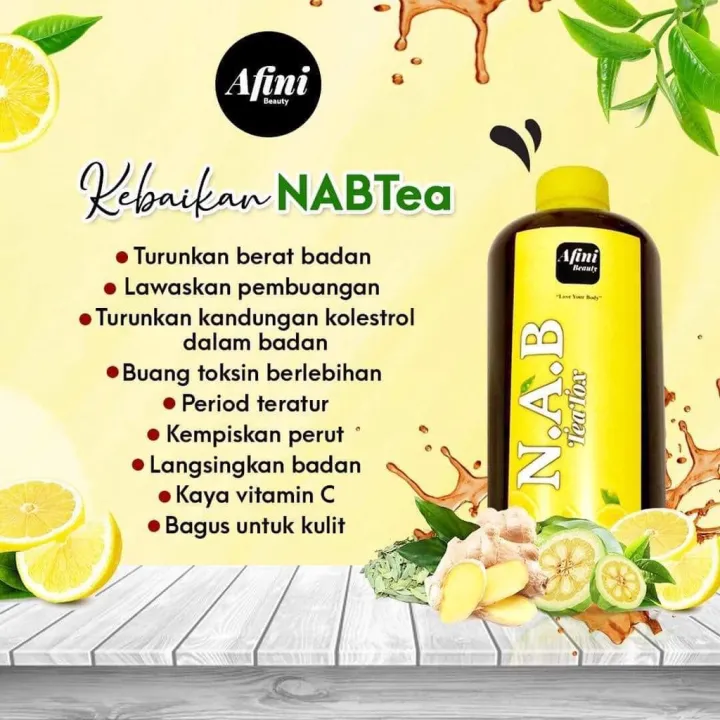 N.A.B Teatox By Afini Beauty Jus Lemon Detox Viral Slim Ramping | Lazada