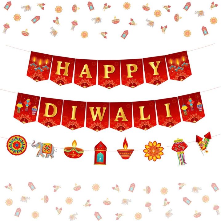 Sursurprise Happy Diwali Bunting Banner Diwali Garland For Indian ...