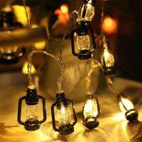 10/20 Leds Mini Retro Kerosene LED String Light Retro Decoration Waterproof Camping Tent Garland Garden Party Fairy Lamp